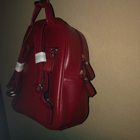 Brand New Red & Gold studded Backpack - Picture 7 of 8